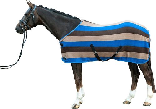 Abschwitzdecke -Colour stripes- blau/beige/dunkelbraun   gr  135 cm